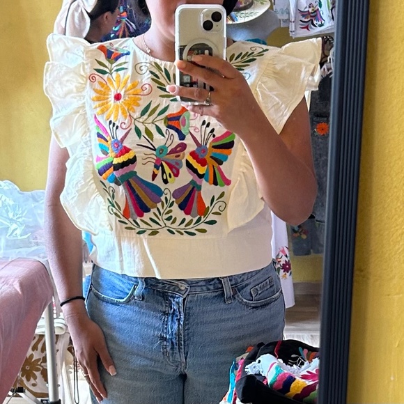 Otomi Embroidery Top from Hidalgo Mexico - Picture 3 of 3